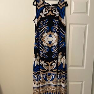 Multi-Colored Abstract Women (Size: 1X) Maxi Dress by Milano